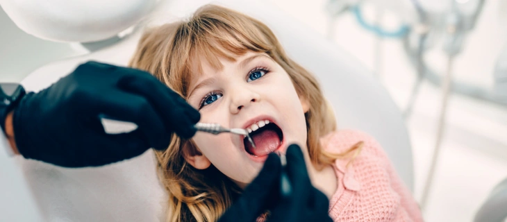 Checking the teeth and gums